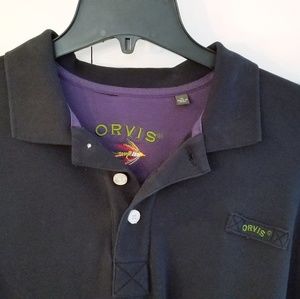 Orvis Men's XL Short Sleeved Black Polo